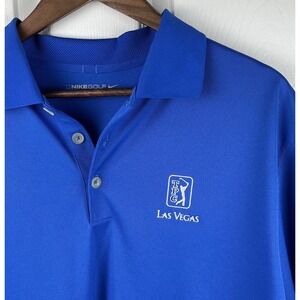 Nike Golf Shirt Mens Large‎ Blue Dri-Fit TPC Las Vegas Polo CareerBuilder